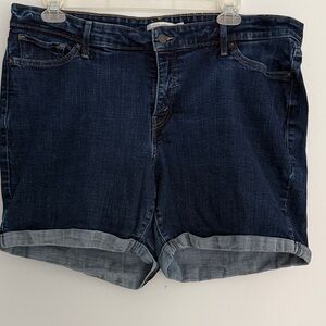 Levi's Indigo Rolled Cuff Denim Shorts